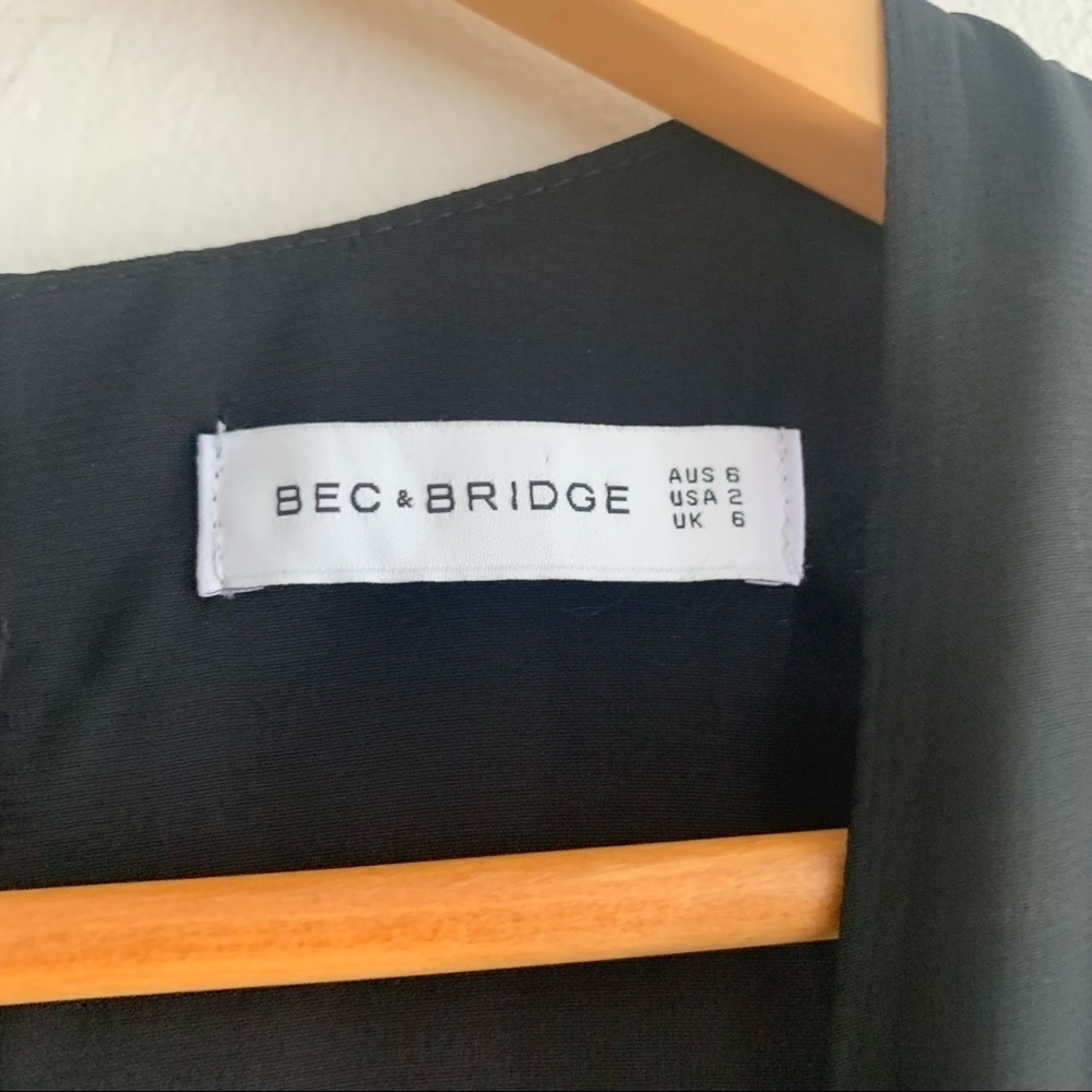 Bec & Bridge Black Sleeveless Wrap Mini Dress - Picture 3 of 8